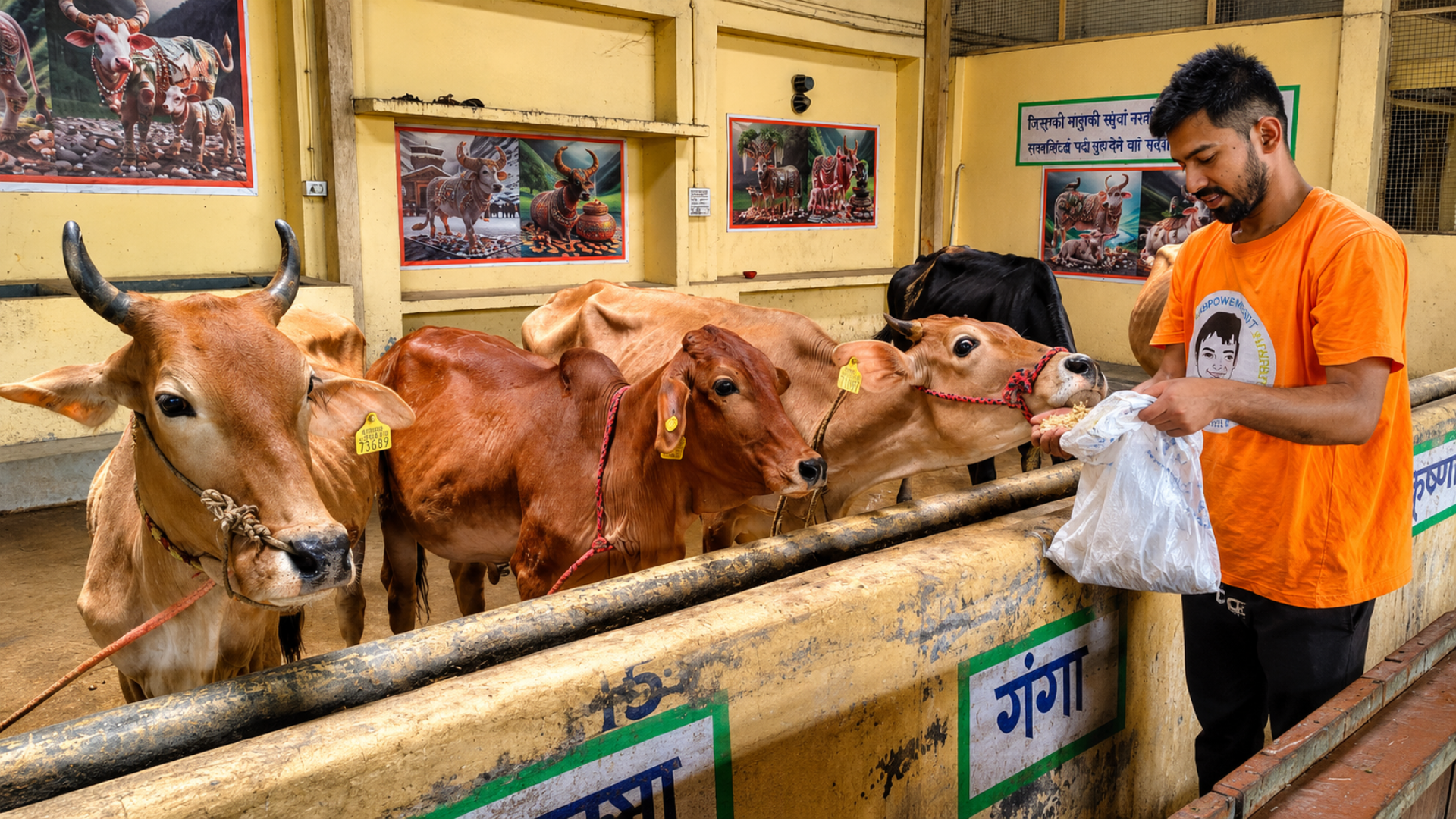 Cow Feeding Seva at Haridwar and Chitrakoot